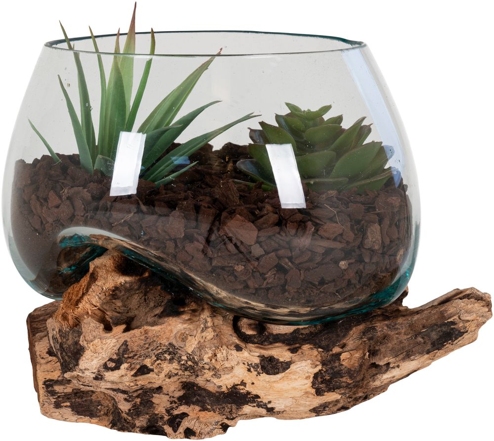 San Marino Wassertropfenvase - Teak/Glas - �15