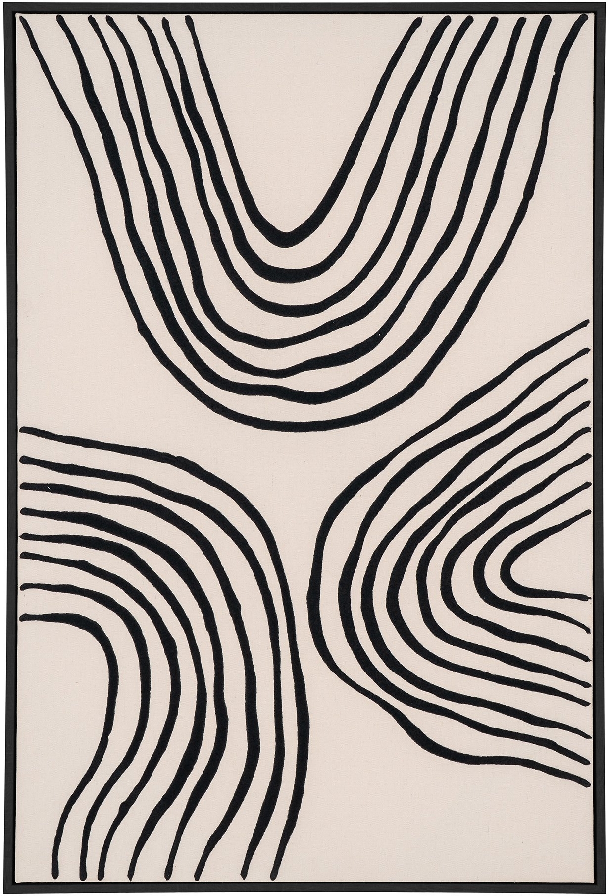 Lipari-Leinwandgemälde B 60 x 90 cm - Schwarz/Beige Lipari-Leinwandgemälde B 60 x 90 cm - Schwarz/Beige