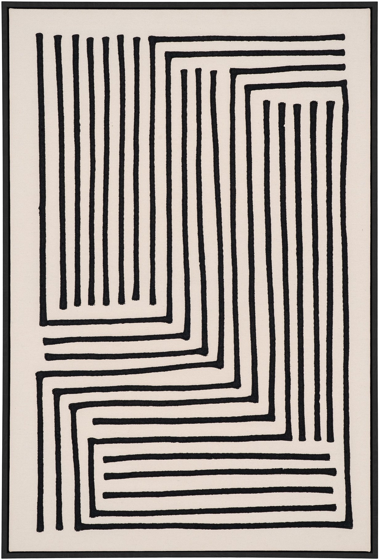 Lipari-Leinwandgemälde C 60 x 90 cm - Schwarz/Beige Lipari-Leinwandgemälde C 60 x 90 cm - Schwarz/Beige