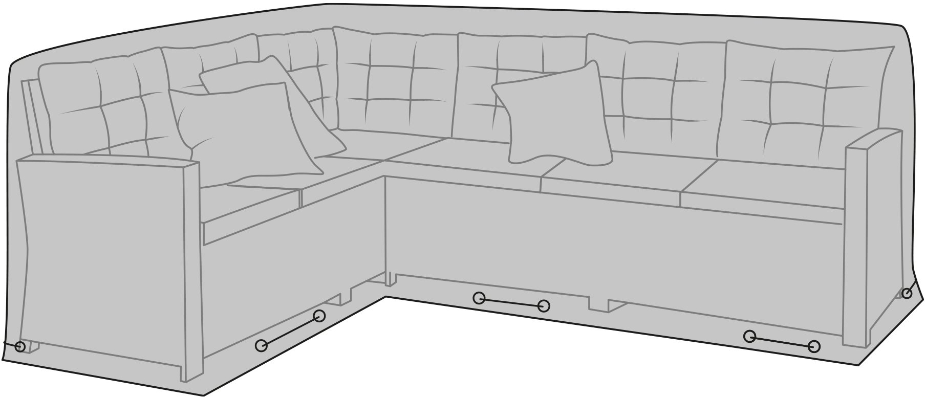 Luxuri�ser M�belbezug f�r Ecksofa - Schwarz