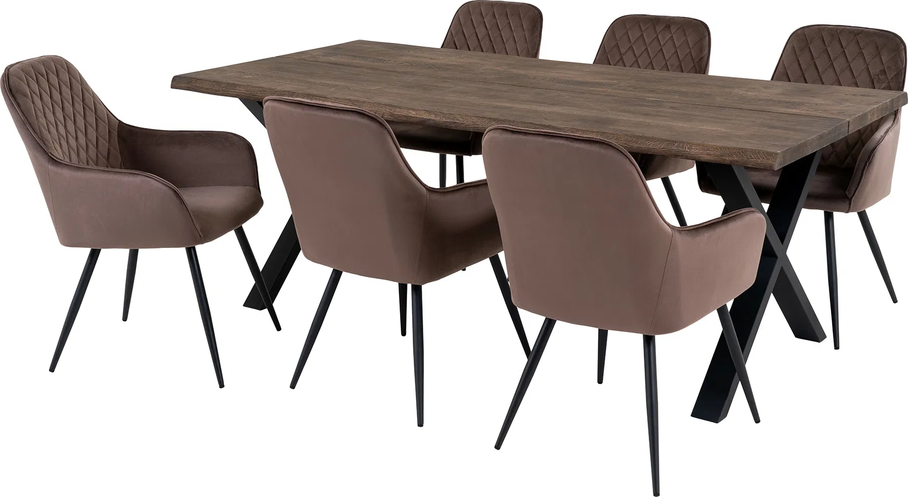 Toulon-Essgruppe - Geräucherte geölte Eiche/Hellbraun Toulon-Essgruppe - Geräucherte geölte Eiche/Hellbraun