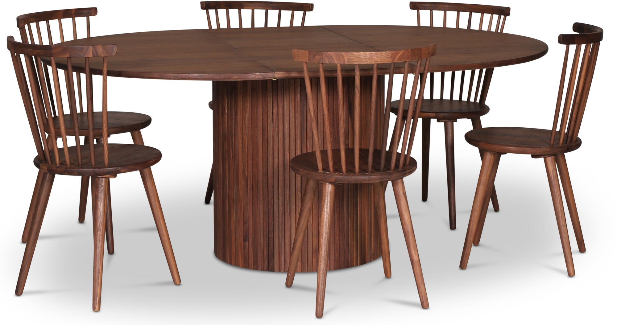 Nova Essgruppe, ausziehbarer Esstisch �130-170 cm inkl. 6 Rohrst�hlen Castor - Nussbaum + 6.00 x Stuhlkissen