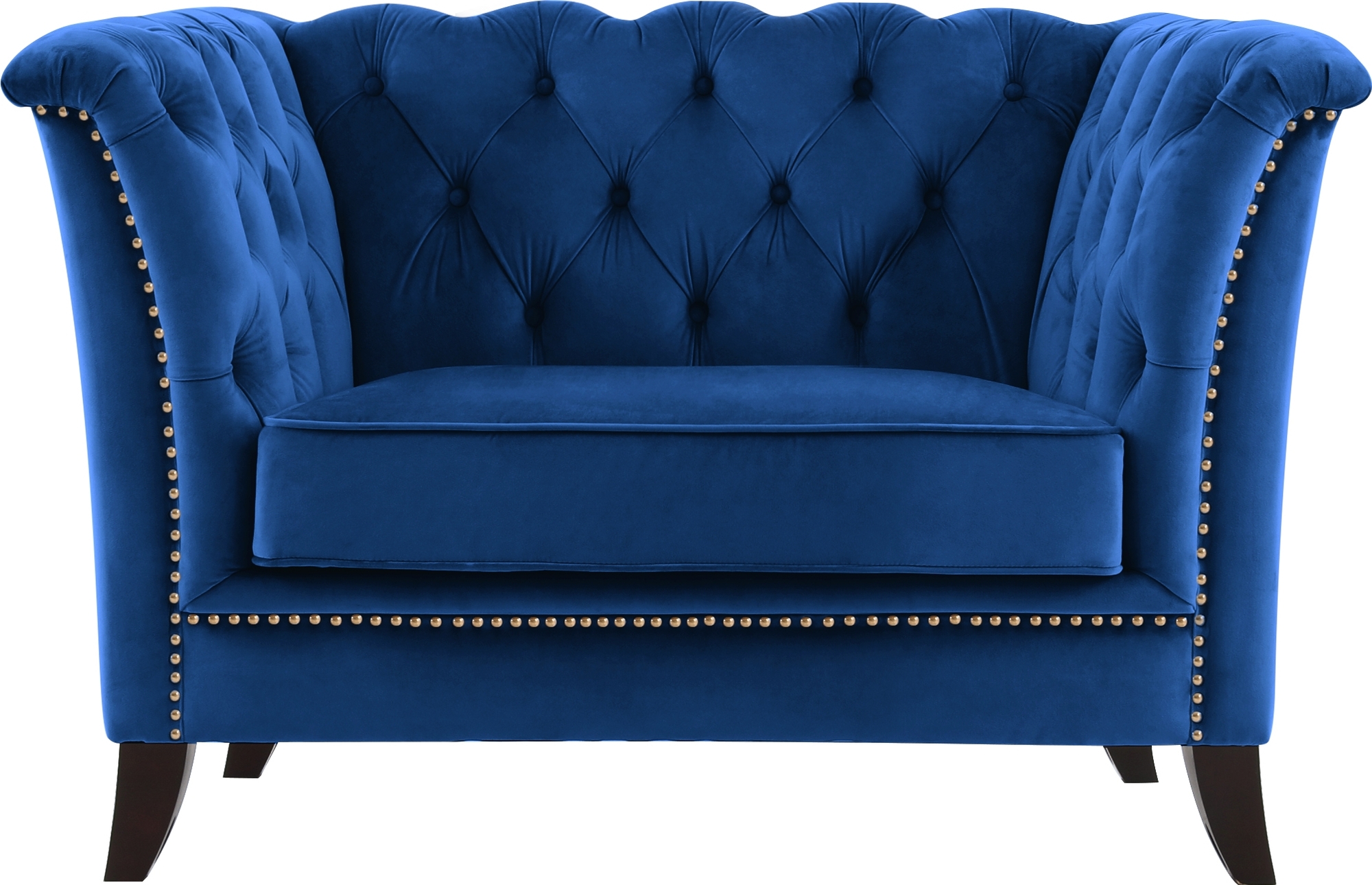 Milton Chesterfield Sessel - Dunkelblauer Samt