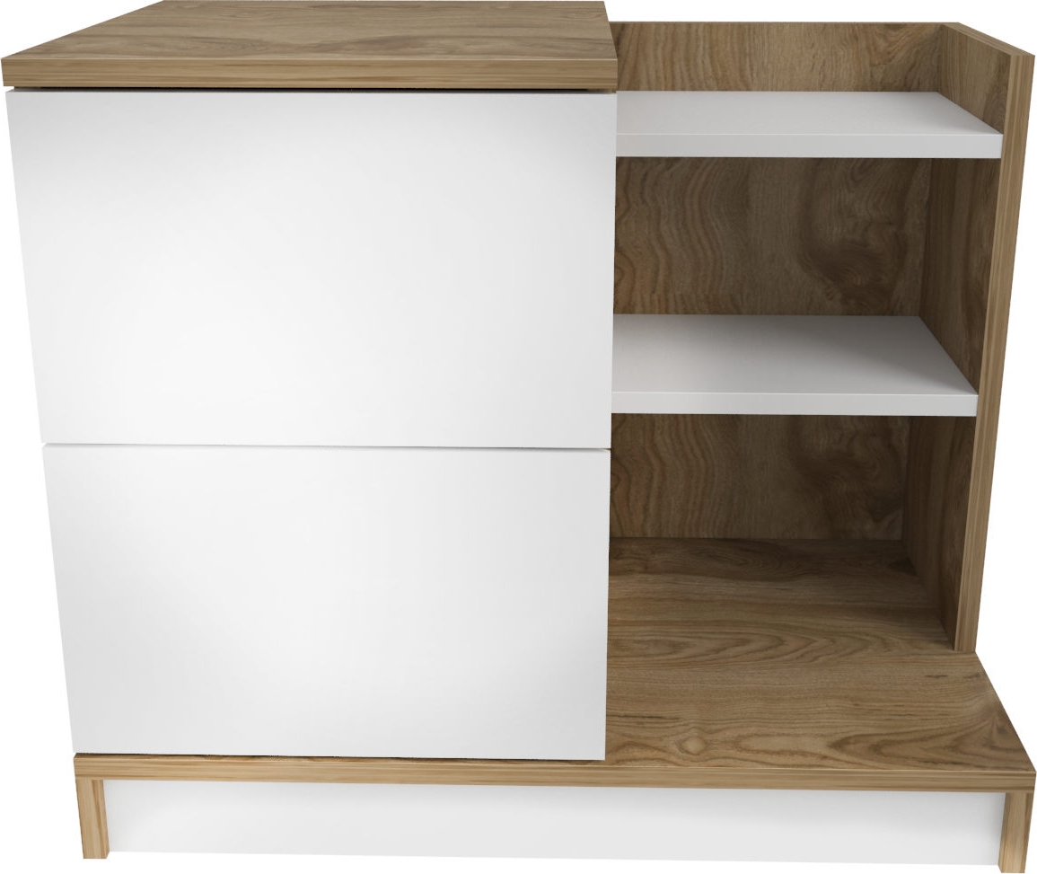 Saubere Nachttische - Wei�/Walnuss