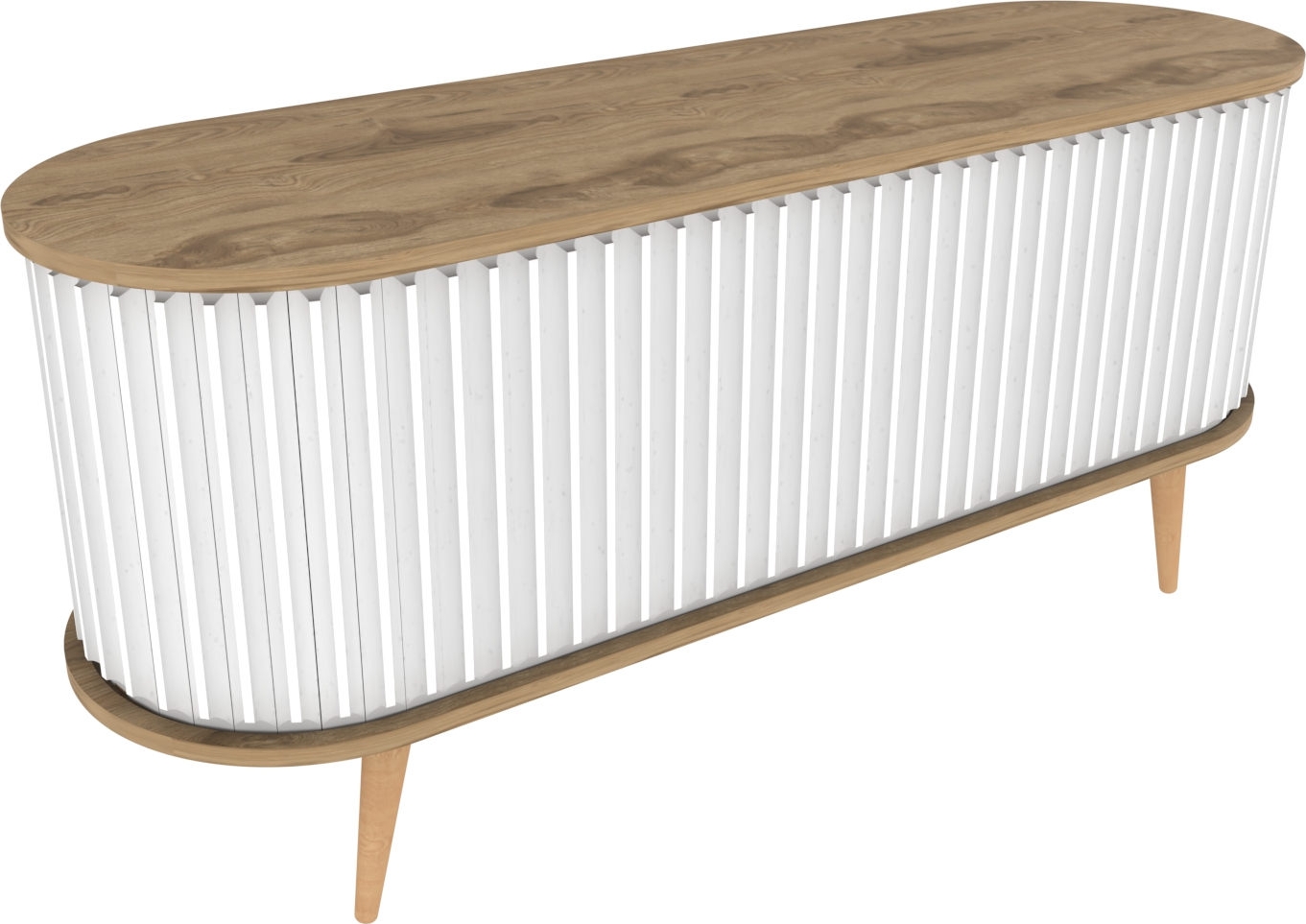 Stormy Medienbank - Eiche/wei�