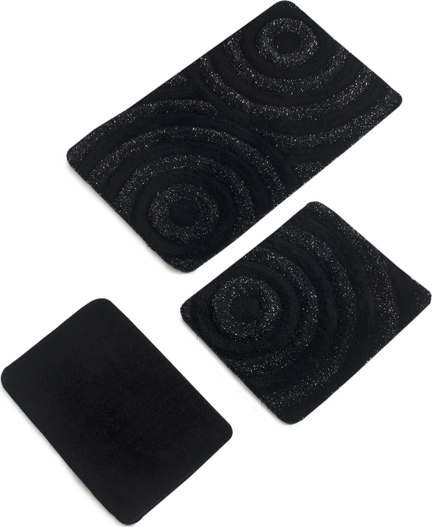 Wave-Badteppich - Schwarz