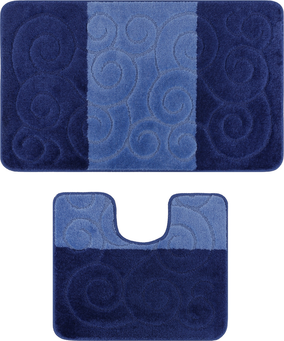 Sile Badezimmerteppich - Blau/Dunkelblau