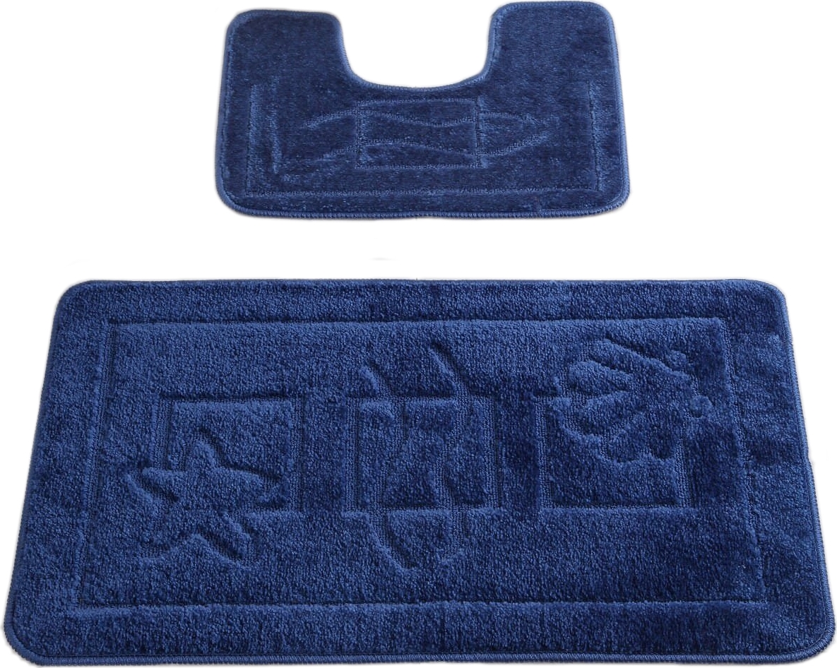 Maritimer Badezimmerteppich - Dunkelblau