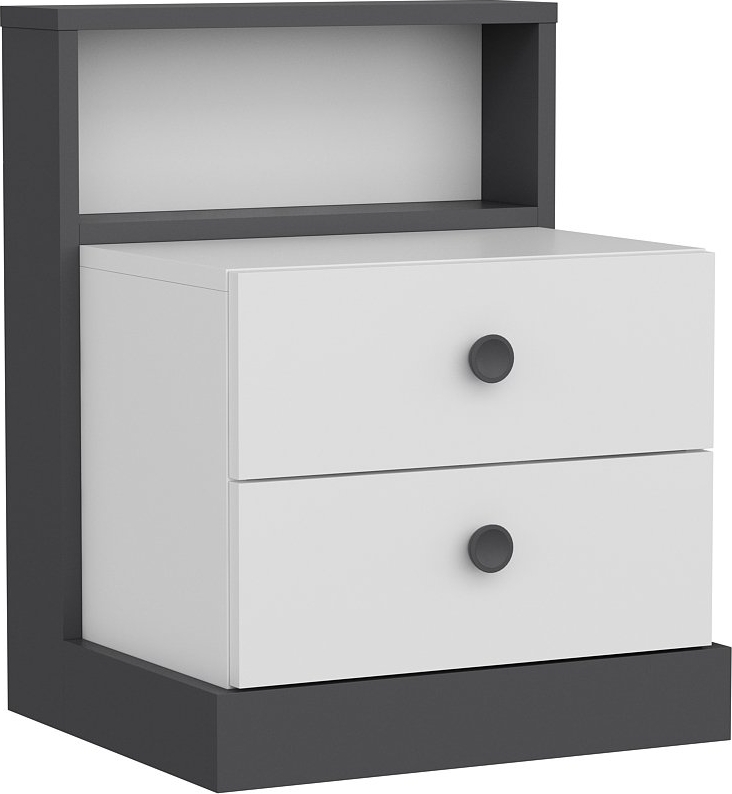 Life Nachttisch - Anthrazit/Wei�