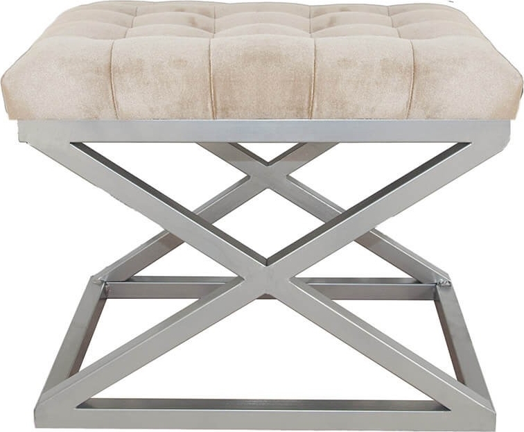 Capraz Pouf - Silber/Creme