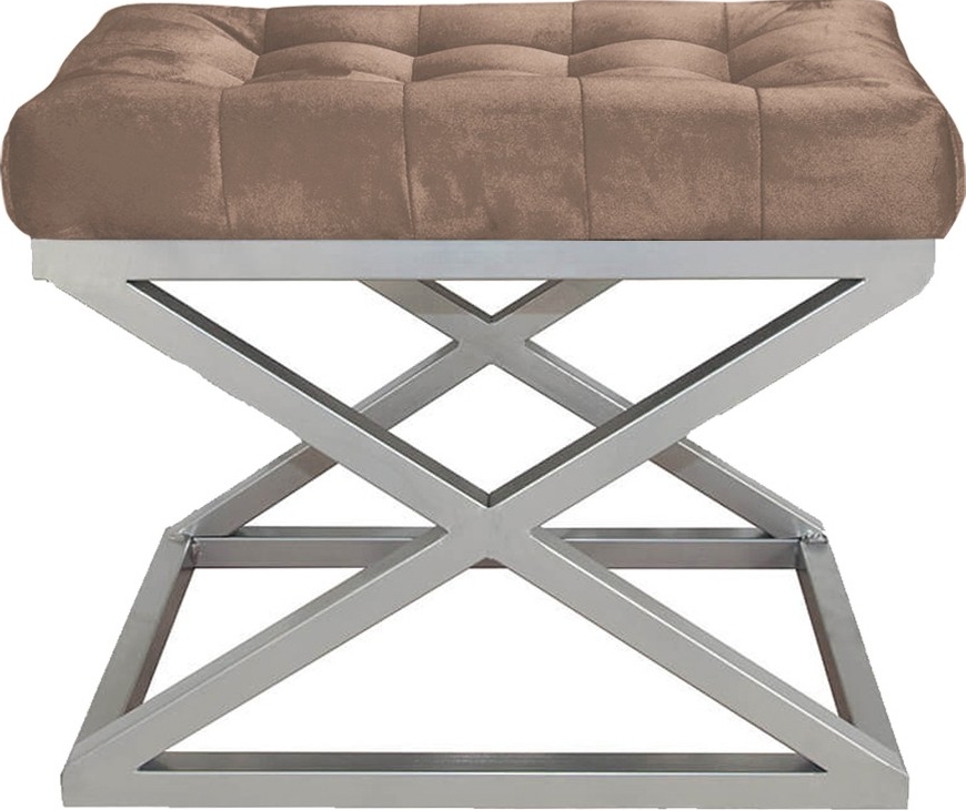 Capraz Pouf - Silber/Braun