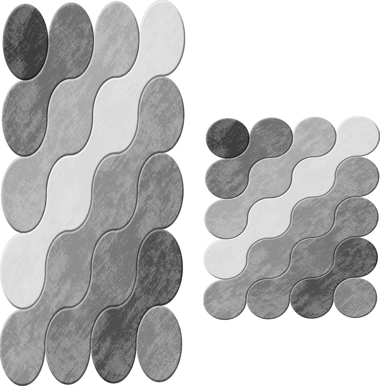 Badezimmerteppich Dots - Grau