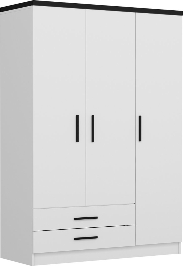 Rizada Kleiderschrank 135 cm - Wei�/Schwarz
