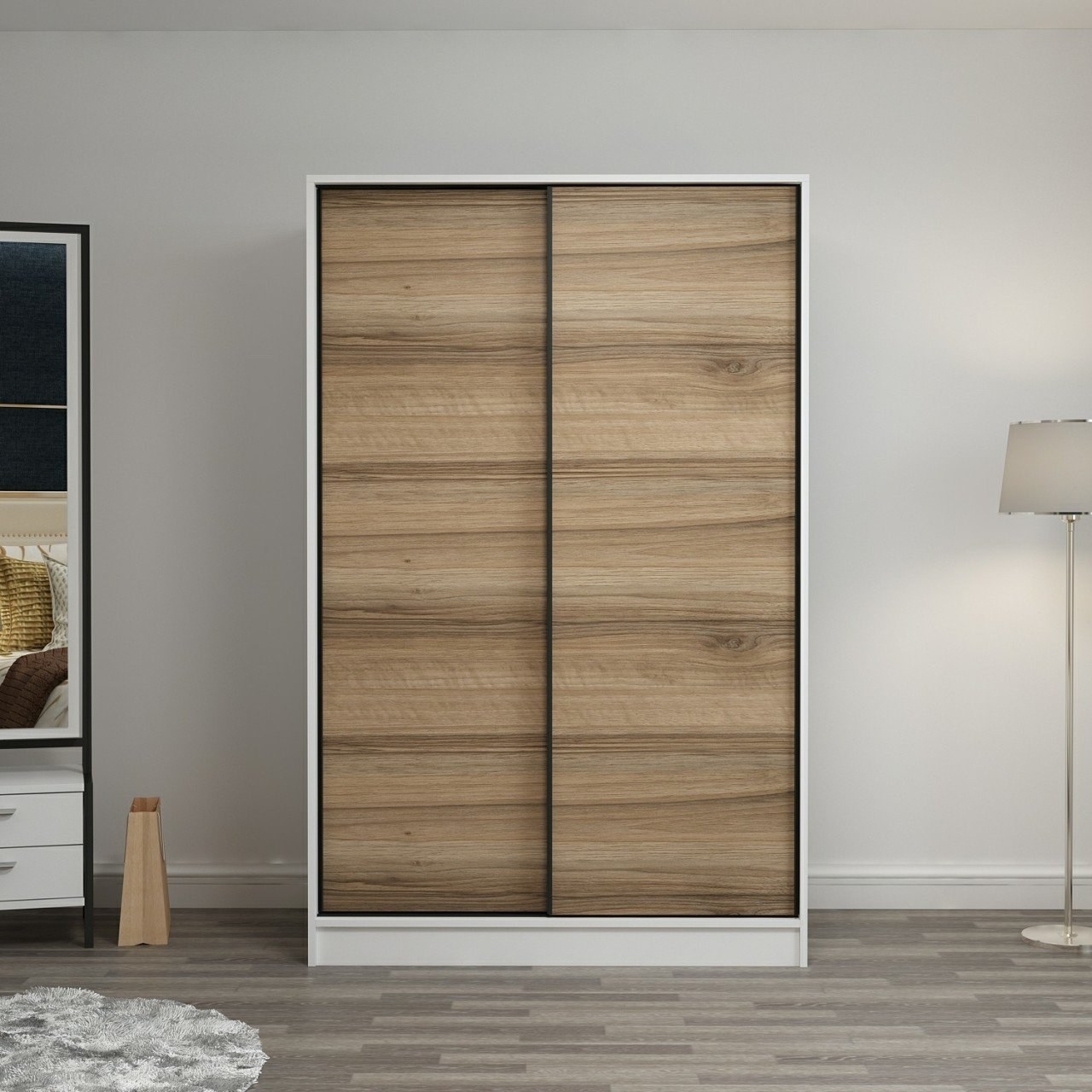 Kapusta Kleiderschrank 120 cm - Eiche/Wei�