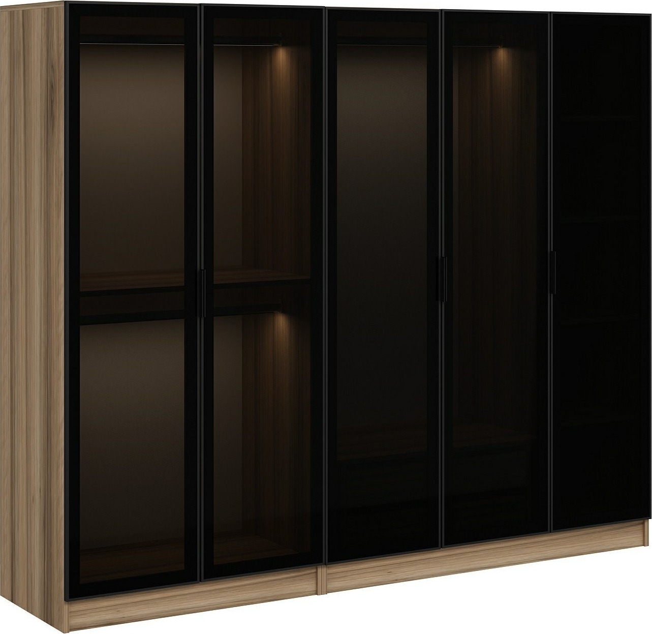 Cavolo Kleiderschrank 225x52x210 cm - Braun/Rauch