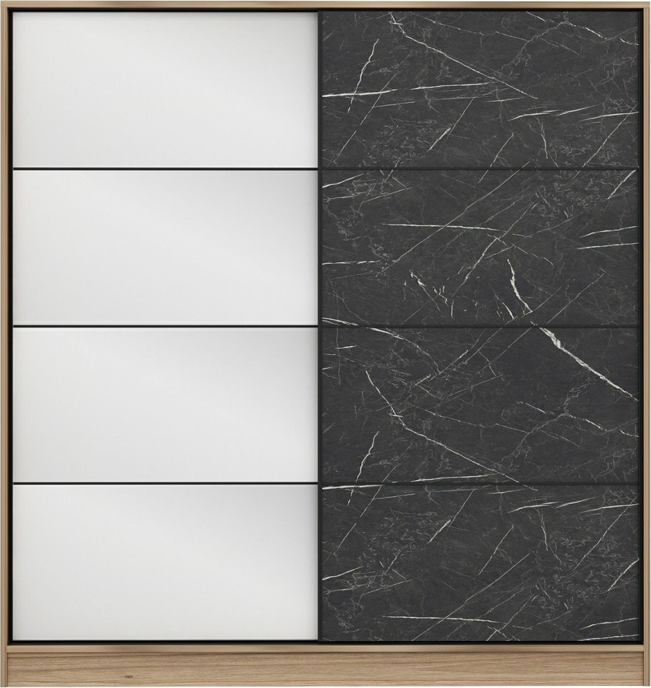 Kapusta Kleiderschrank mit Spiegelt�r, 180 cm - Braun/Schwarz