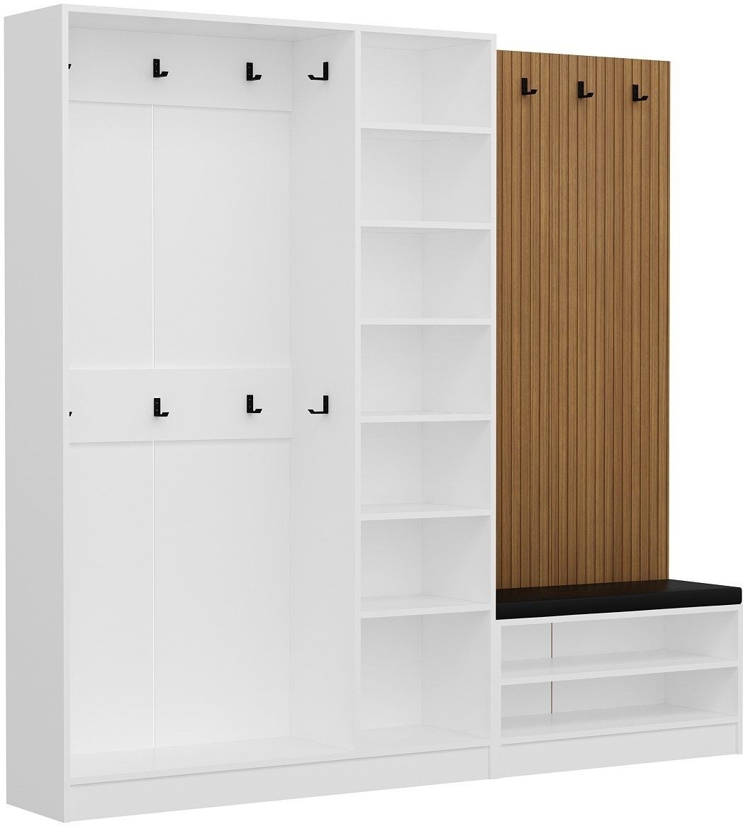 Armadio Flurm�bel 225 x 35 x 210 cm - Wei�/Beige