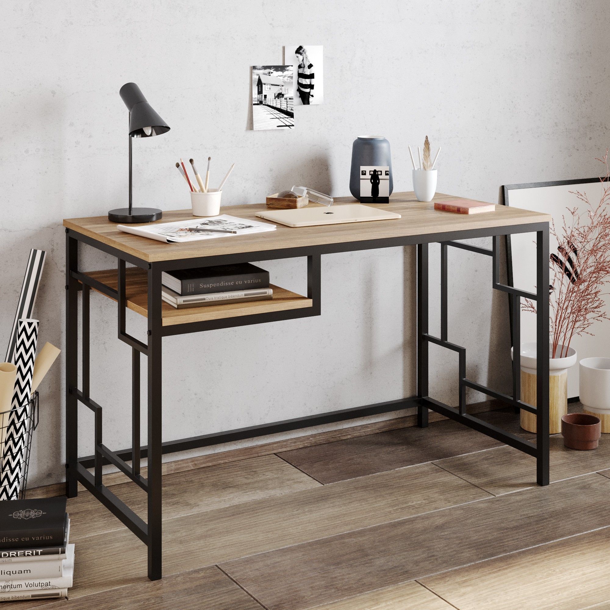 Victory Schreibtisch 120x60 cm - Schwarz/Walnuss Victory Schreibtisch 120x60 cm - Schwarz/Walnuss