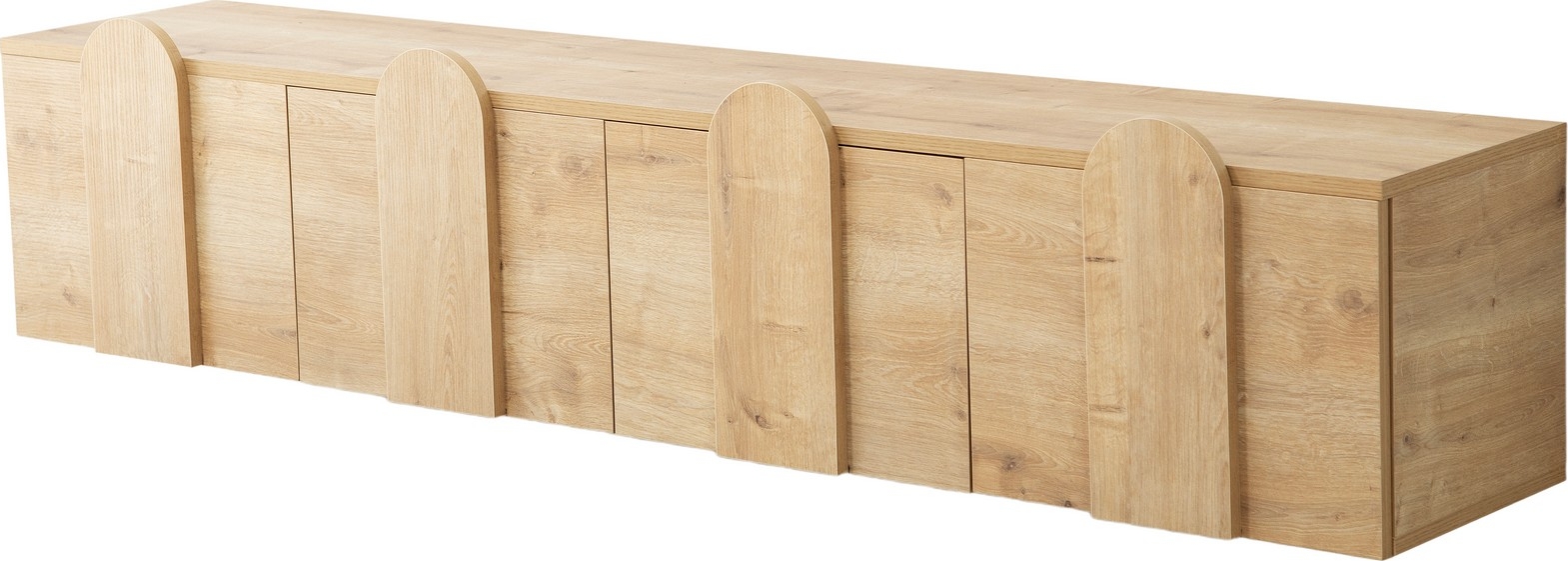 Wandmontierte Medienbank New Line - Eiche