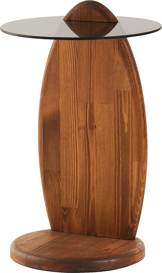Surf-Beistelltisch �35 cm - Kastanien-/rauchfarbenes Glas