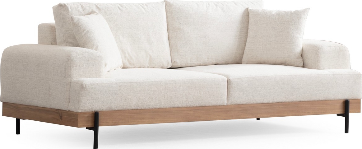 Eti 3-Sitzer-Sofa - Wei�/Eiche