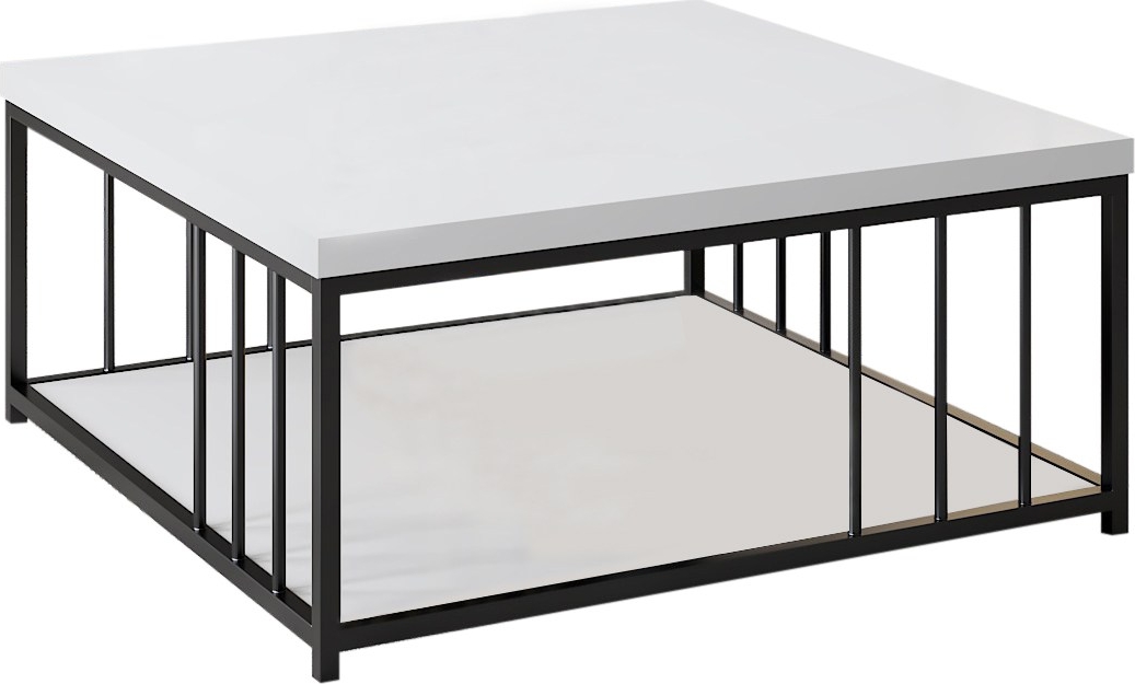 Zenn Couchtisch 90 x 90 cm - Wei�/Schwarz