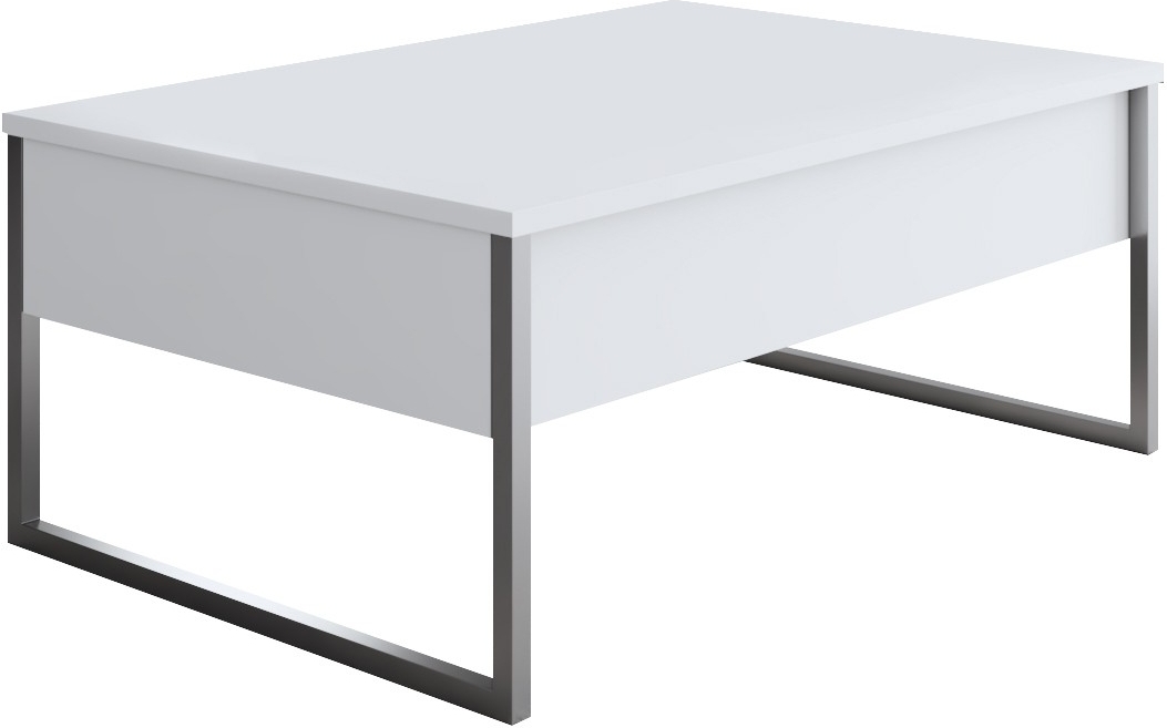 Lux Couchtisch 90 x 60 cm - Weiß/Silber Lux Couchtisch 90 x 60 cm - Weiß/Silber