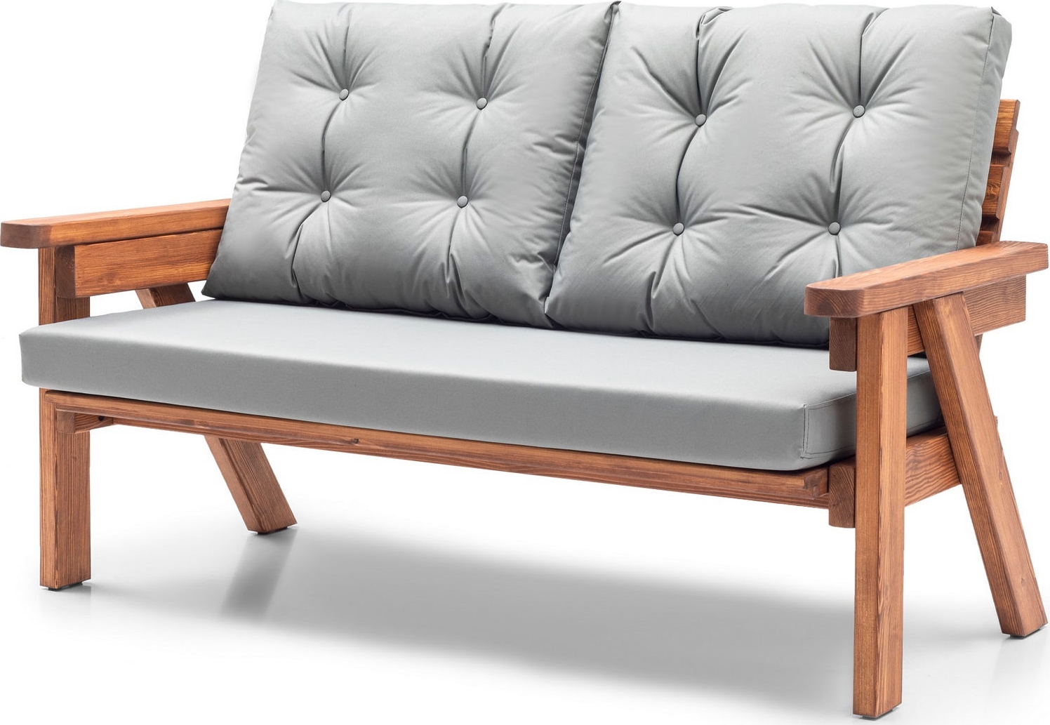 Atlant 3-Sitzer Outdoor-Sofa - Grau/Walnuss + M�belreinigung