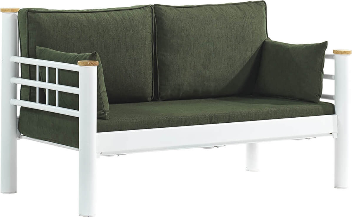 Kappis 2-Sitzer Outdoor-Sofa - Weiß/Grün + Kappis 2-Sitzer Outdoor-Sofa - Weiß/Grün +