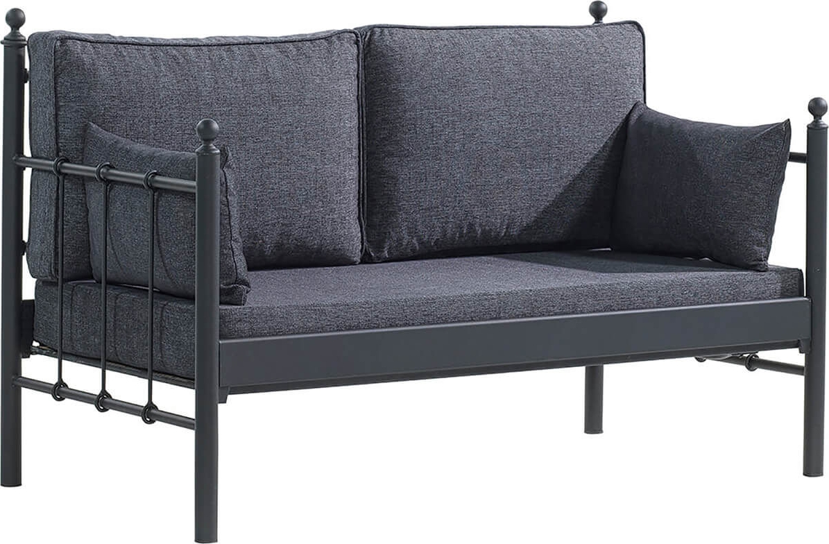 Lalas 2-Sitzer Outdoor-Sofa - Schwarz/Anthrazit + Möbelreinigung Lalas 2-Sitzer Outdoor-Sofa - Schwarz/Anthrazit + Möbelreinigung