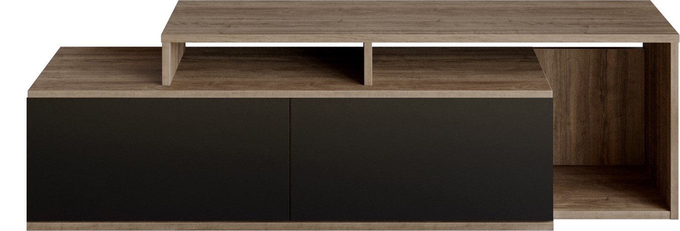 Nexera Medienbank - Walnuss/Schwarz