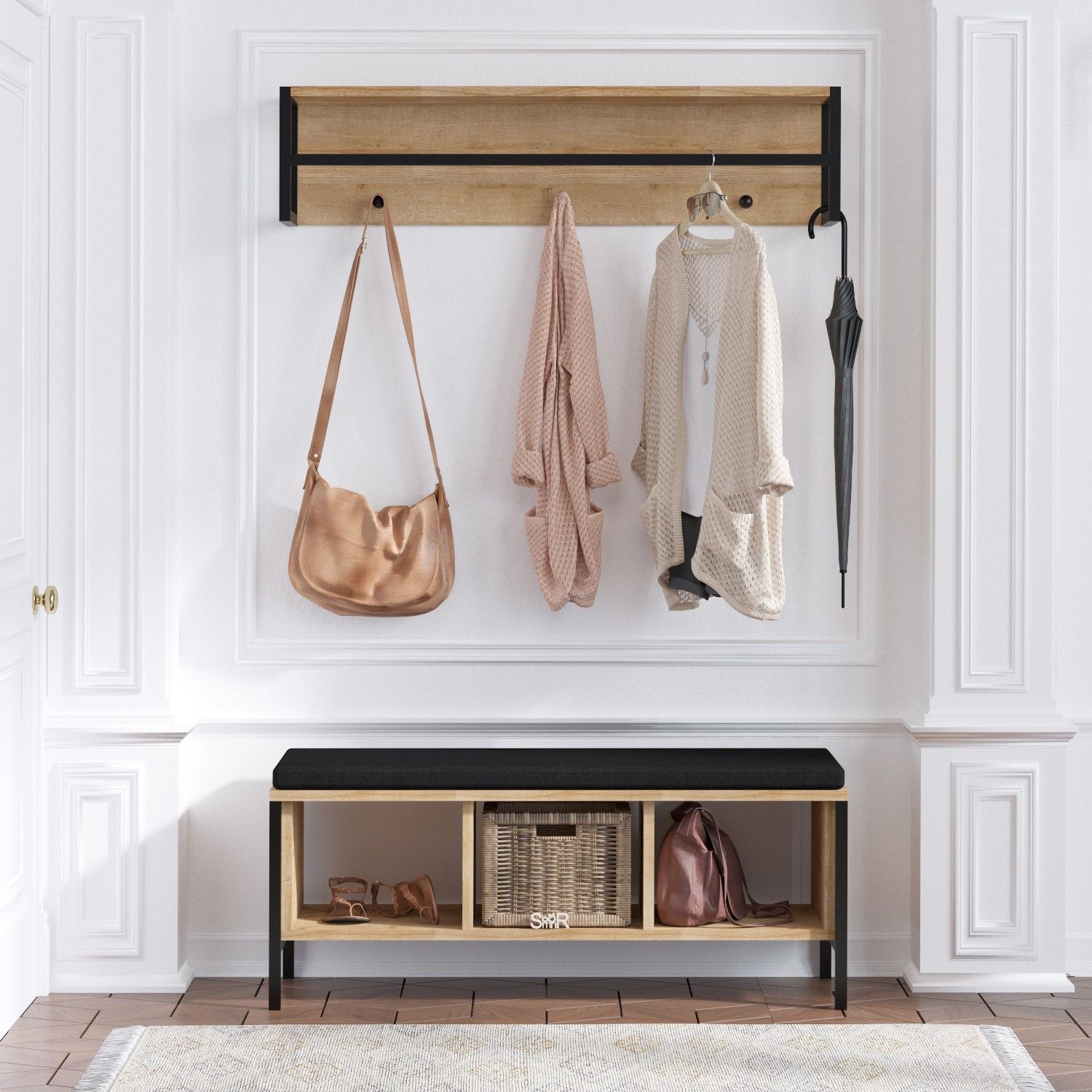 Shana Flurmöbel - Eiche/schwarz Shana Flurmöbel - Eiche/schwarz