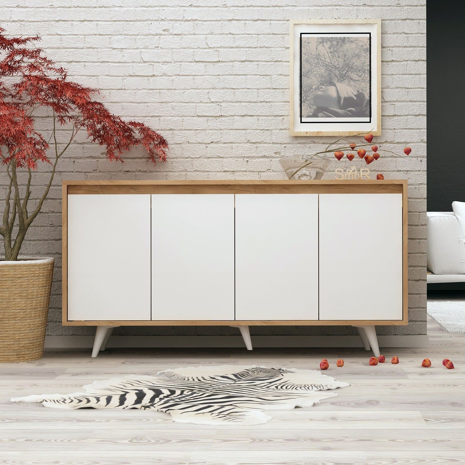 Sha Sideboard - Eiche/weiß Sha Sideboard - Eiche/weiß