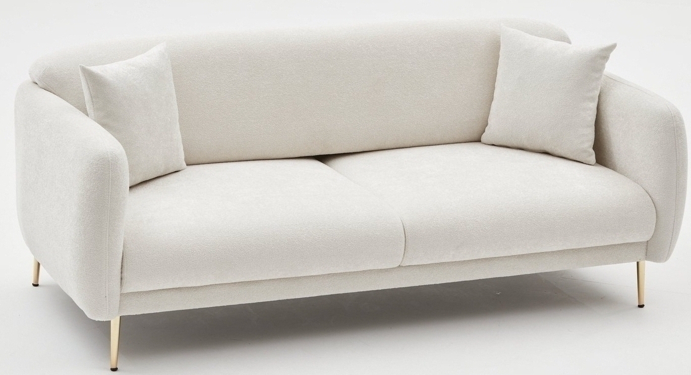 Simena 3-Sitzer-Sofa - Cremewei�/Gold