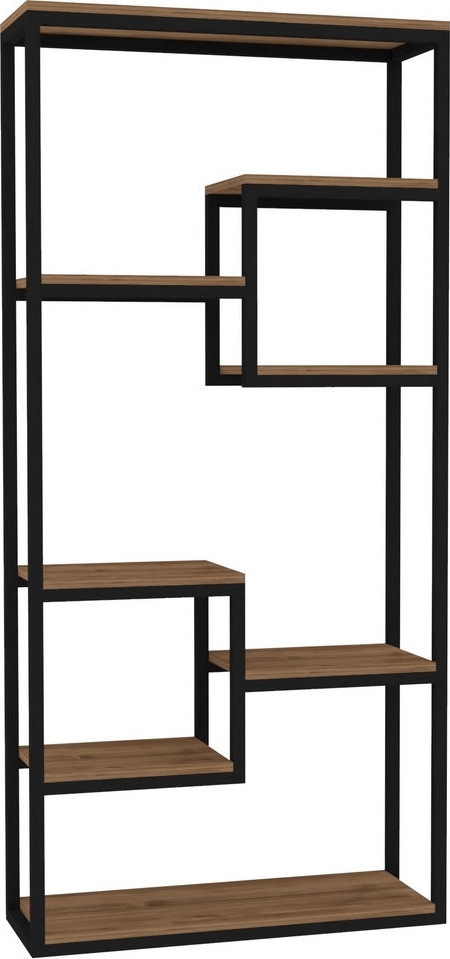 Bücherregal Emina - Nussbaum/schwarz Bücherregal Emina - Nussbaum/schwarz