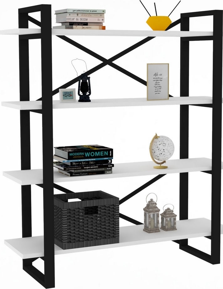 Makro-Bücherregal - Weiß/Schwarz Makro-Bücherregal - Weiß/Schwarz