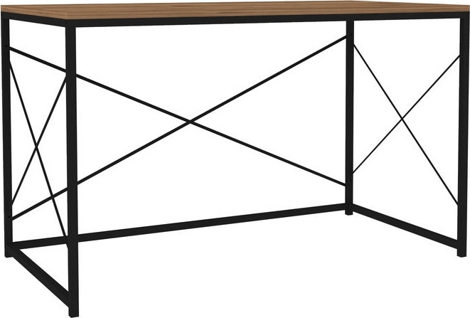 Arbeitstisch 121x60 cm - Nussbaum/schwarz