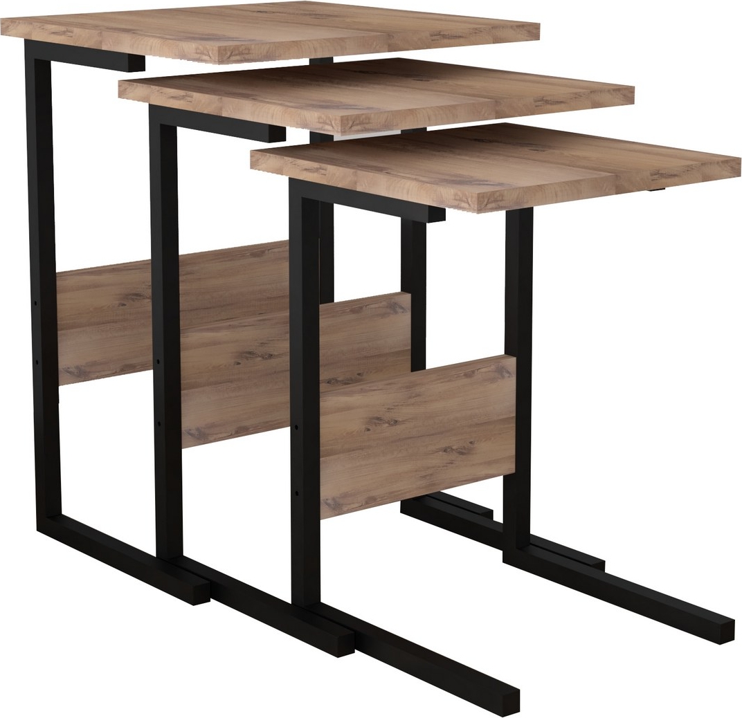 Sali Tisch 32/36/40 x 32/36/40 cm - Schwarz/Kiefer Sali Tisch 32/36/40 x 32/36/40 cm - Schwarz/Kiefer