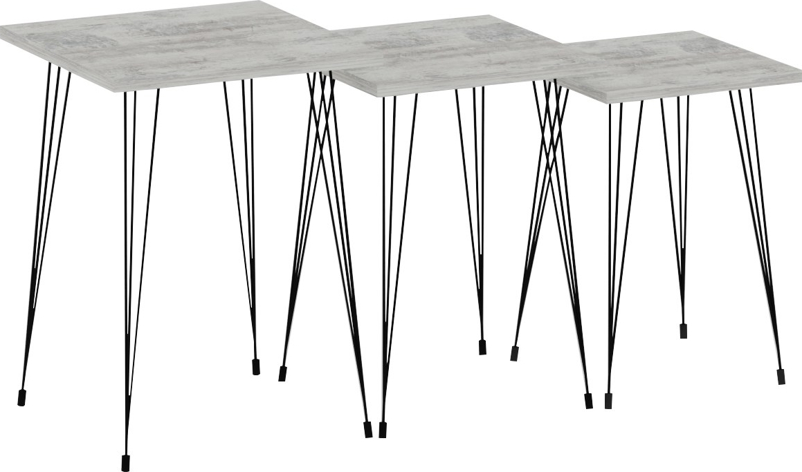 Mali Tisch 32/36/40 x 32/36/40 cm - Schwarz/Grau Mali Tisch 32/36/40 x 32/36/40 cm - Schwarz/Grau