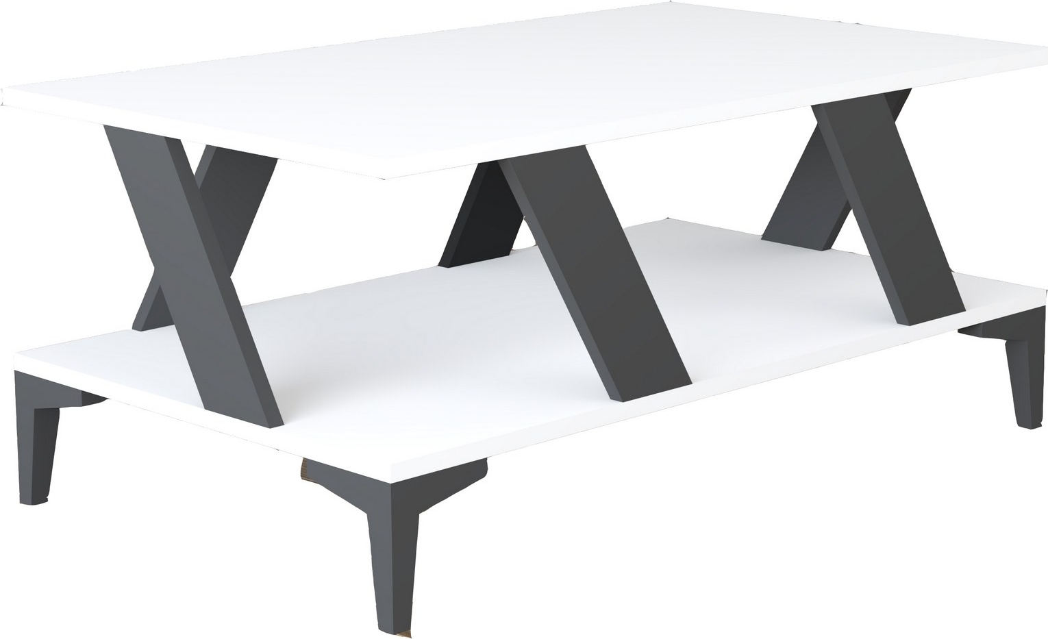 Tabla Couchtisch 100 x 40 cm - Anthrazit/Wei�