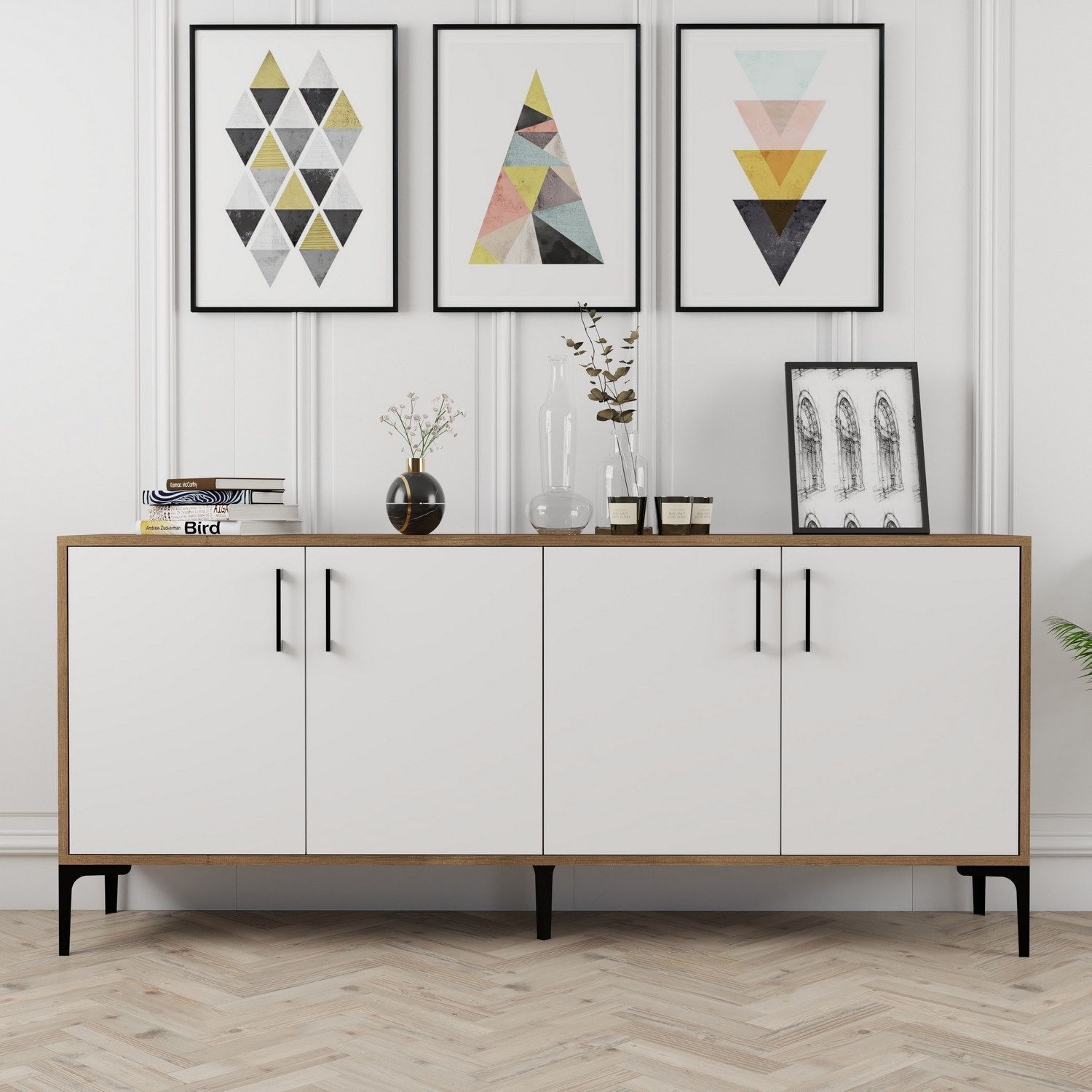 Kyiv Sideboard 180 cm - Nussbaum/wei�