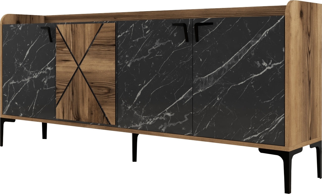 Vendela Sideboard - Nussbaum/schwarz