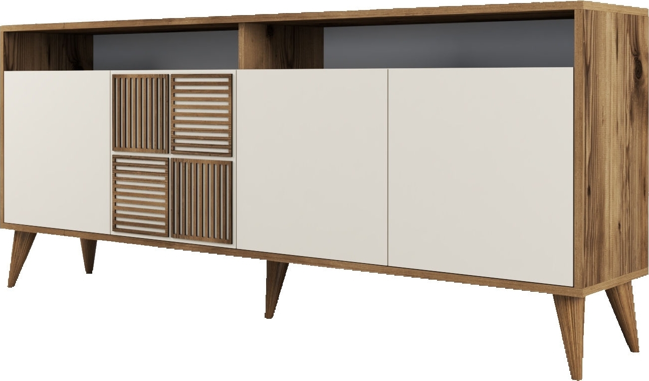 Milan Sideboard 180 cm - Nussbaum/Creme