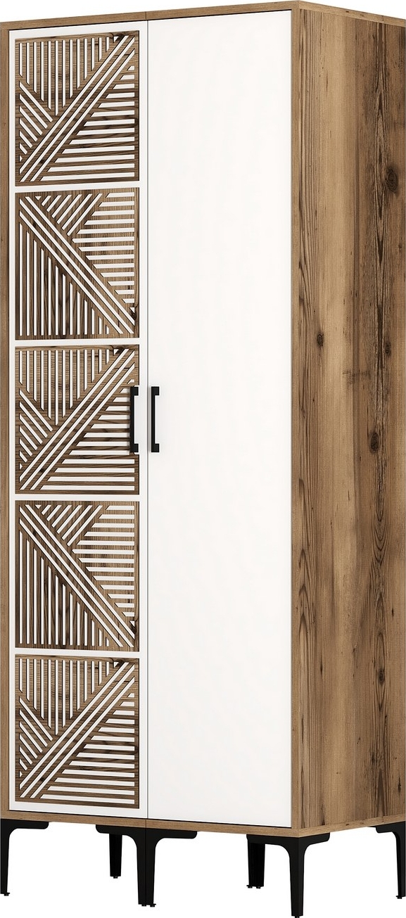 Kumsal Kleiderschrank 2 Walnuss/wei�