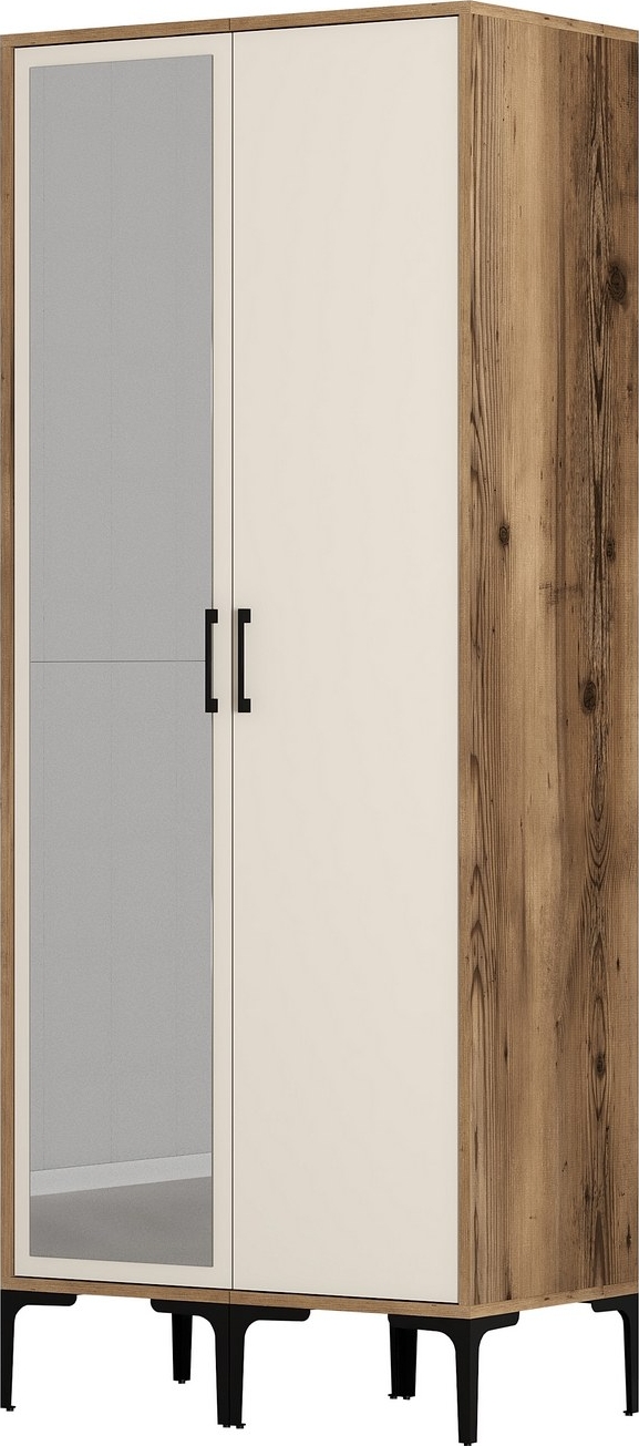 Kumsal Kleiderschrank 3 Walnuss/Creme