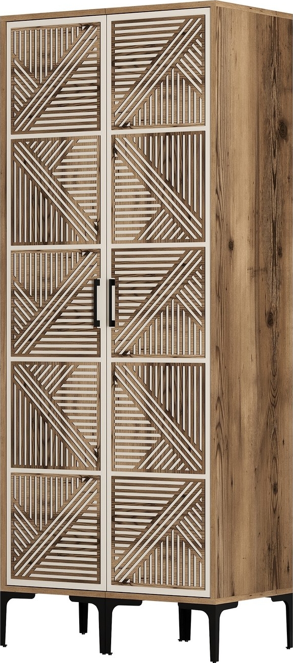 Kumsal Kleiderschrank 5 Walnuss/Creme