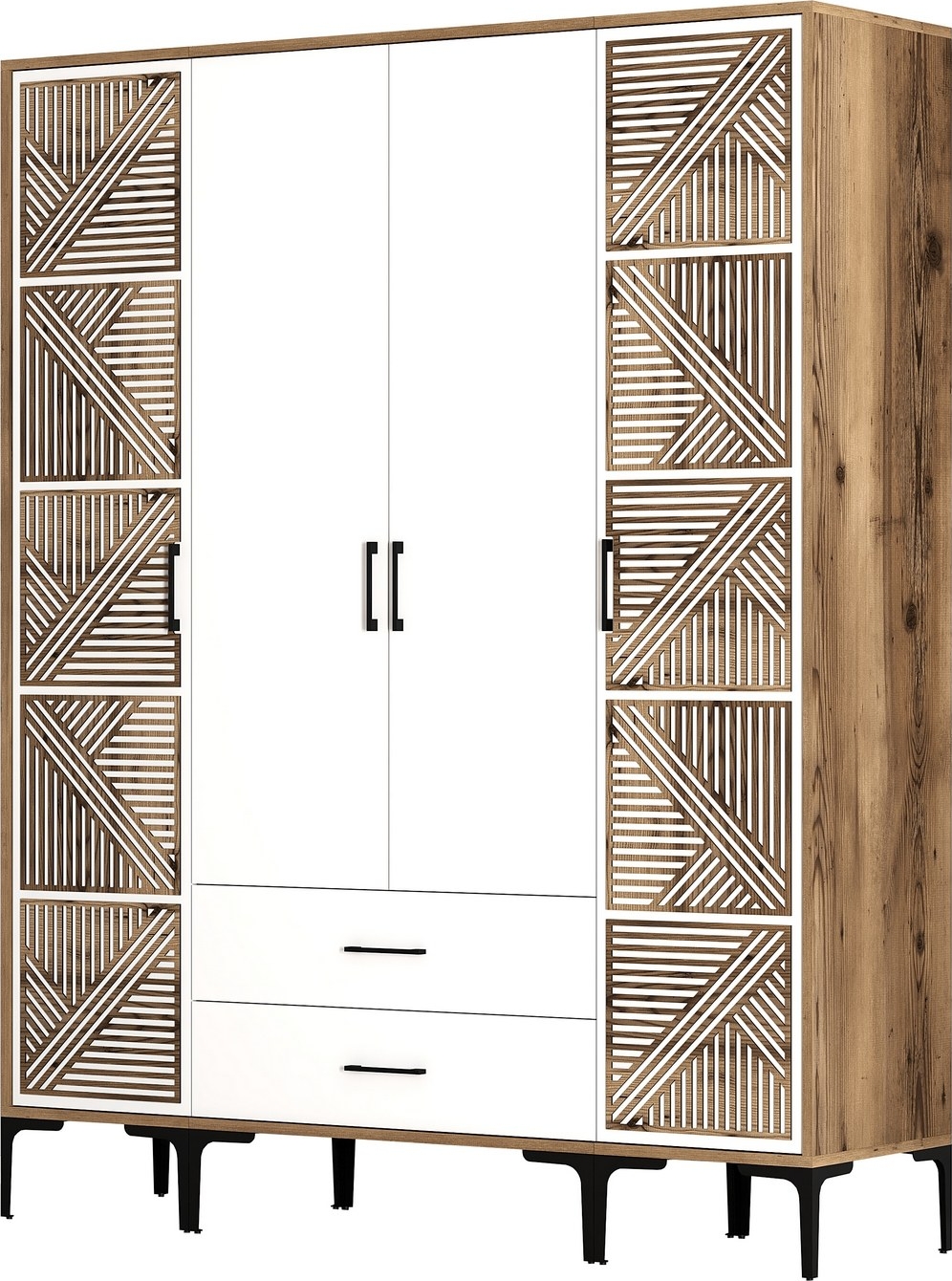 Kumsal Kleiderschrank 11 Walnuss/Wei�