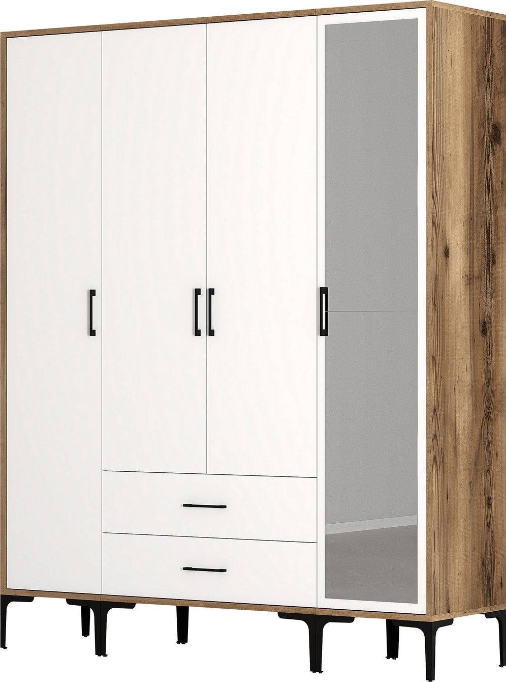 Kumsal Kleiderschrank 16 Walnuss/Wei�