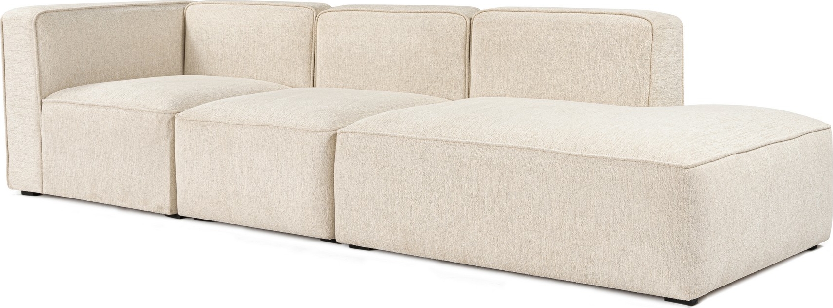 Mehr 3-Sitzer-Sofa mit offenem Ende rechts - Creme Mehr 3-Sitzer-Sofa mit offenem Ende rechts - Creme
