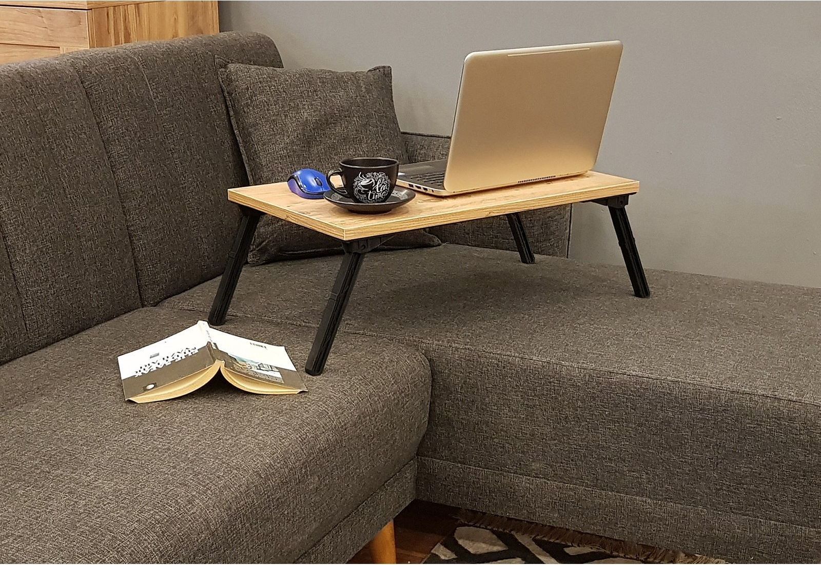 Gus Laptoptisch 60x35 cm - Kiefer/schwarz